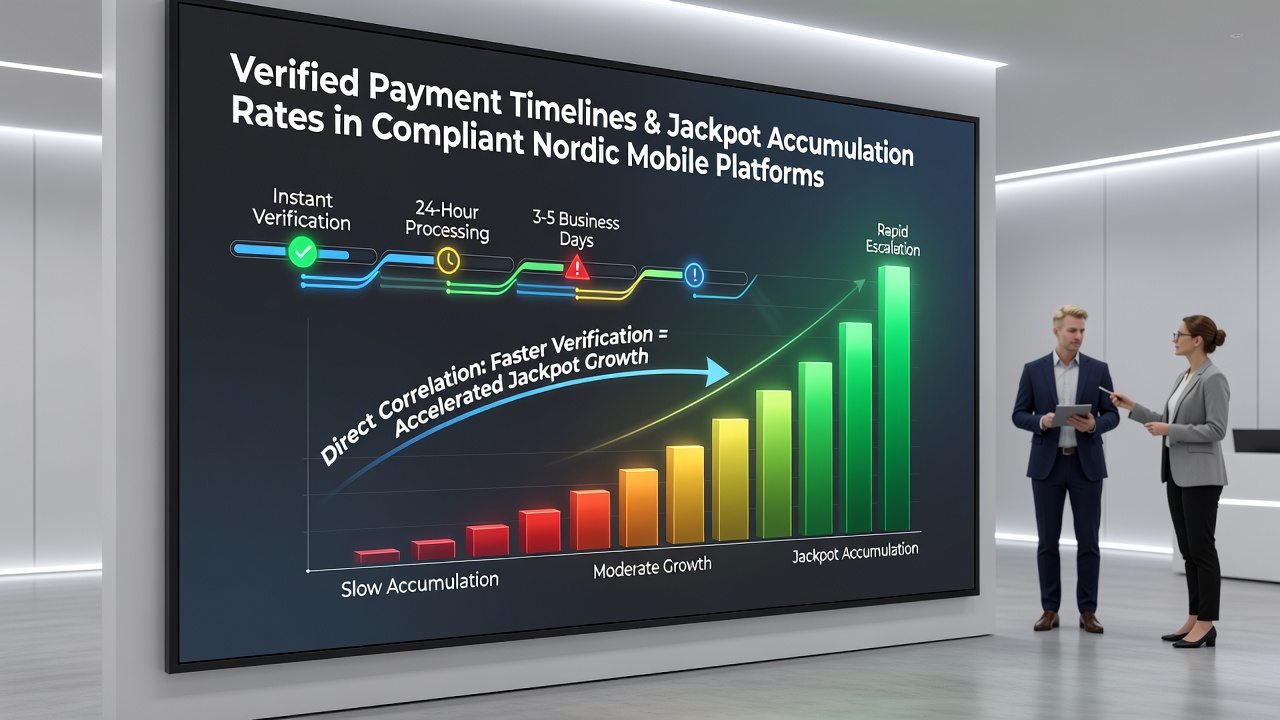 Graph comparing jackpot growth curves under different payment verification timelines in Nordic markets